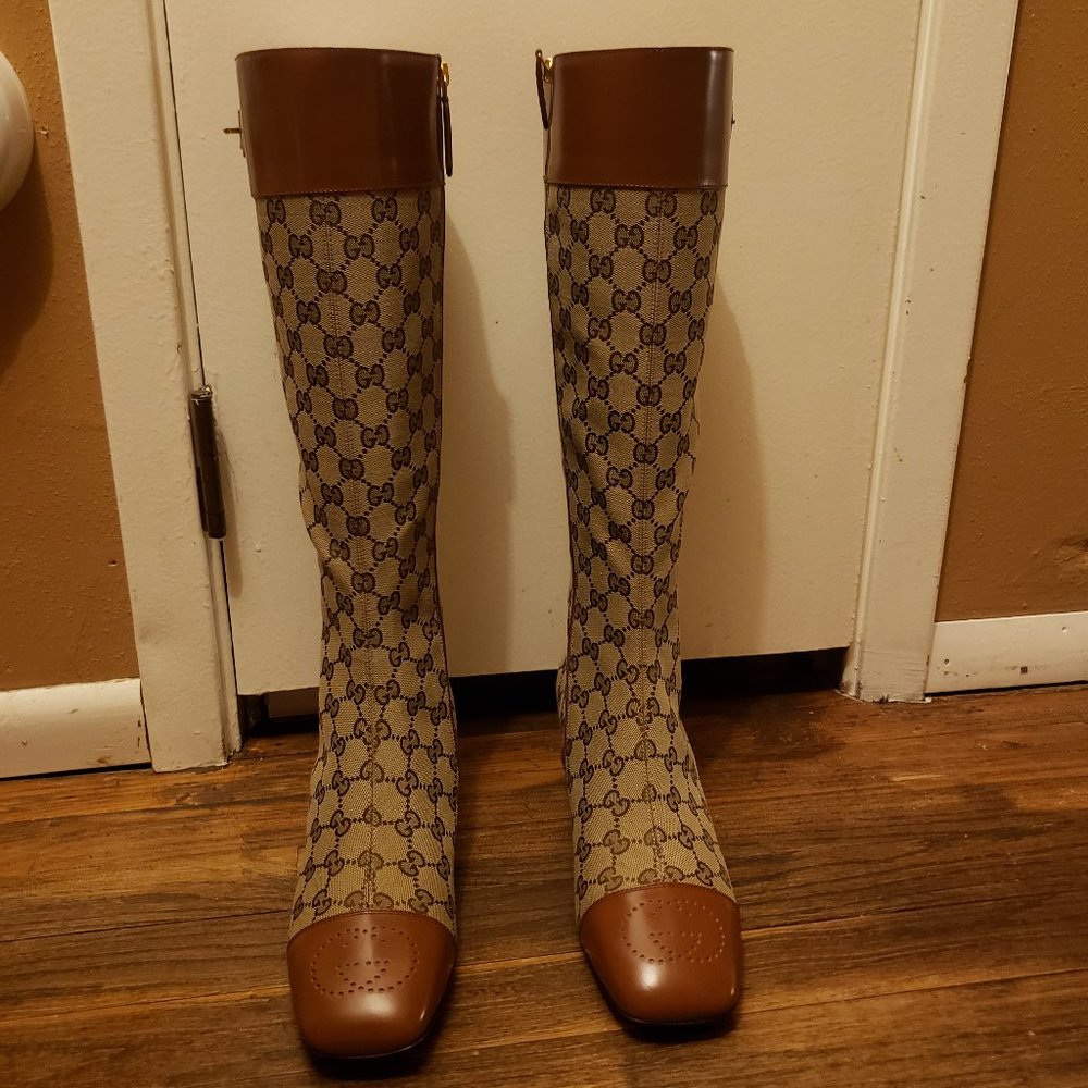 Gucci Women's Canvas GG Knee Noots